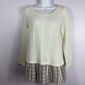 𝅺entro Mixed Media Oversized Sweater Tunic